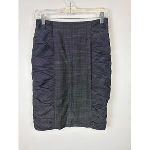 Cartonnier Pencil Skirt 0 Gray Ruched Officecore Dark Academia Steampunk Y2K